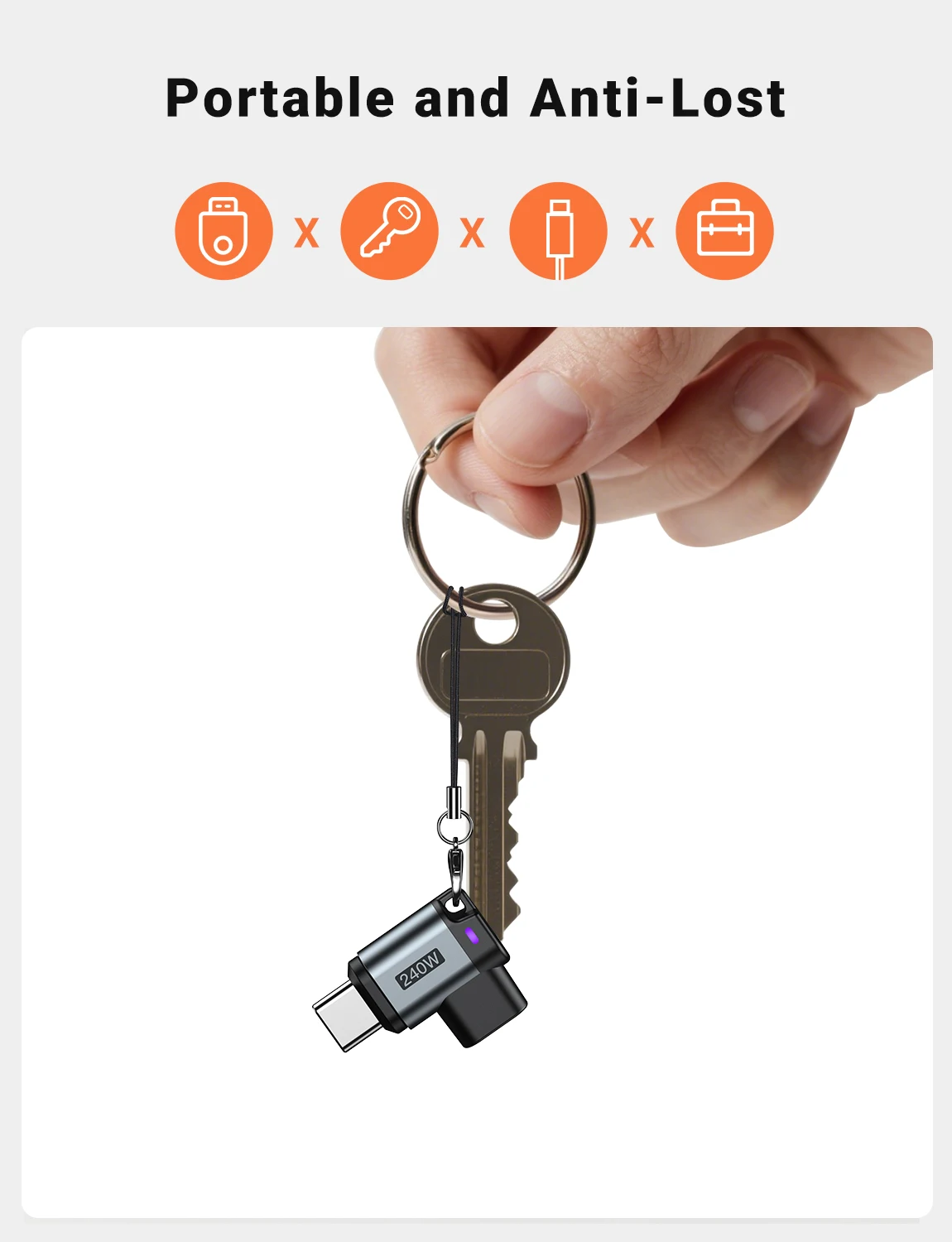 Adapter magnetyczny AUFU USB4 Thunderbolt3 USB C 240W 40G Szybkie ładowanie Konwerter magnetyczny USB C żeński 8K@60Hz Adapter USB typu C OTG — zdjęcie produktu 6