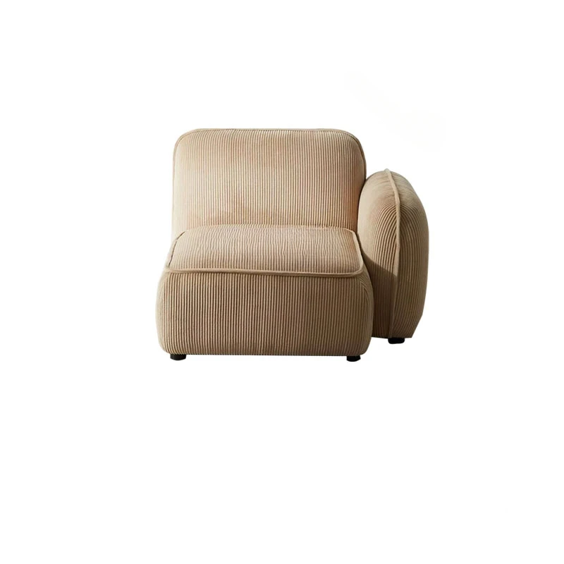 

Corduroy Fabric Sofa Retro Simple Tofu Block Module Corner Small Apartment Living Room Corner Single living room furniture