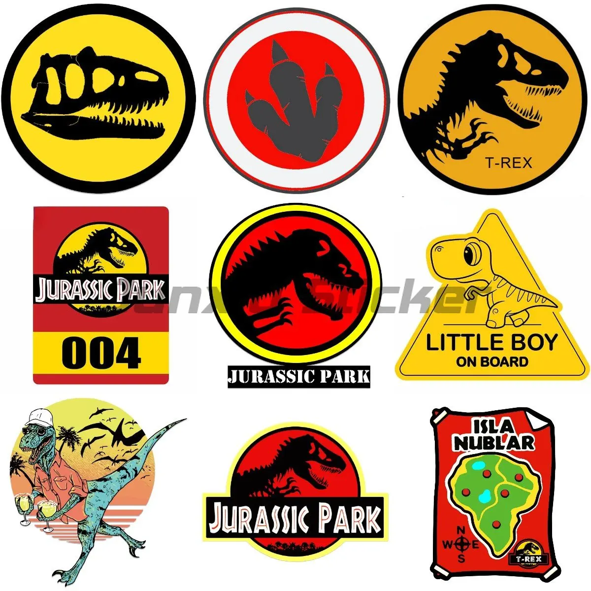 Funny Jurassic Park Dinosaur Creative Car Sticker Pvc Personality Auto Waterproof Accessories Bumper Window Kayak Bicycle Decal