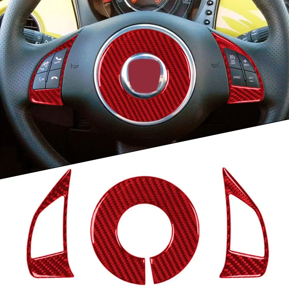 Part Steering Wheel Trim Accent Cover Carbon Fiber Red Steering Wheel Performance Perfectly Match Anti-Corrosion