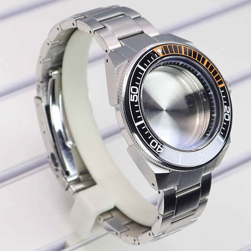 43,8 mm für SKX Samurai Taucheruhrgehäuse, Armbandzubehör, Saphirglas für NH35 NH36 NH38 4R35 4R36, transparente Rückseite – Detail 2