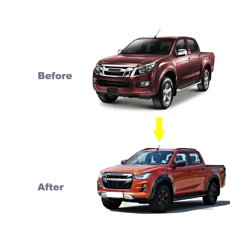 For  D-max 2012-2015 Upgrade D-max Facelift 2020 2021 New Front Bumper Grille Body Kit