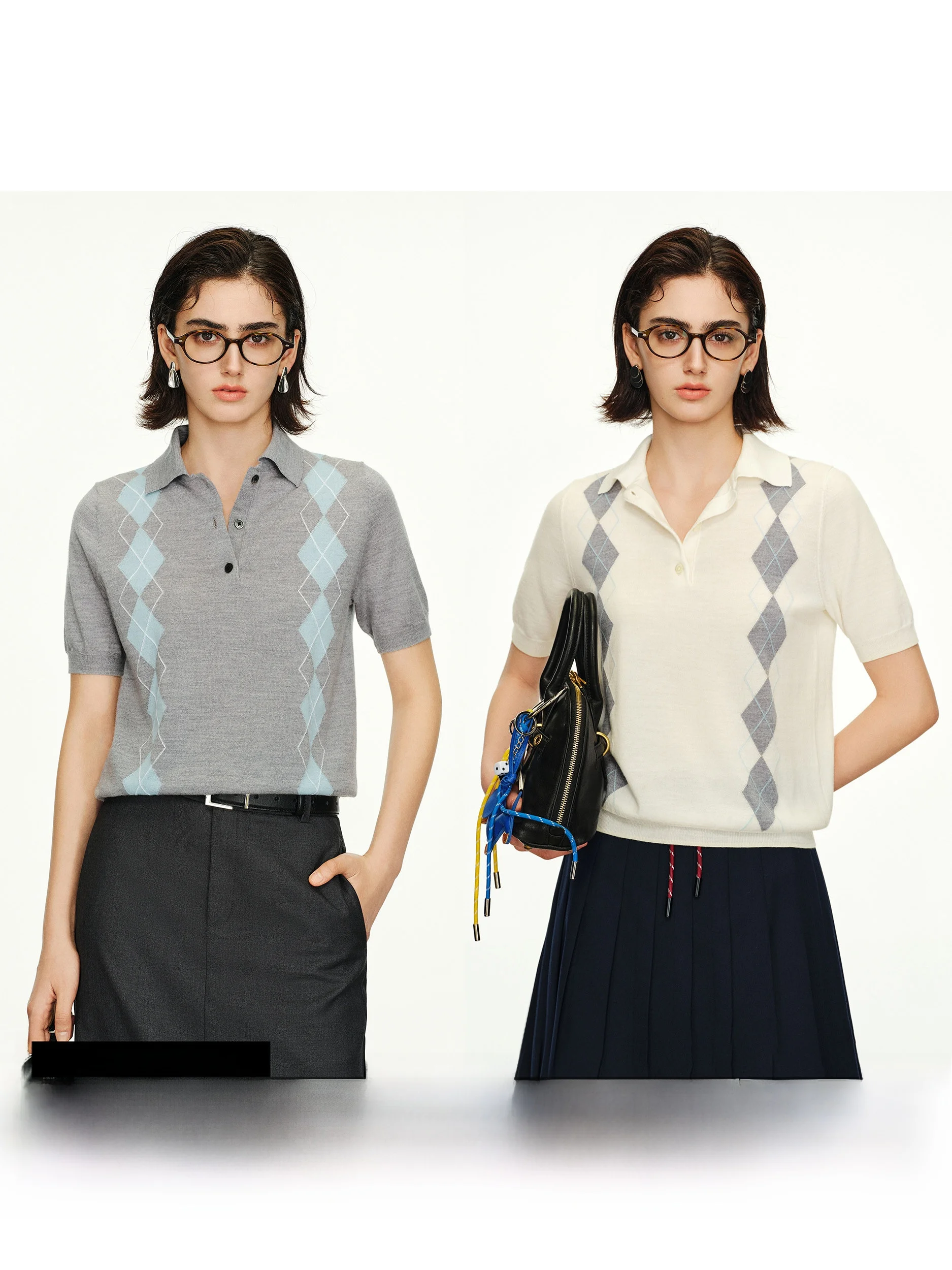 

Женская летняя базовая трикотажная футболка CA Ox College MIU из шерсти, с коротким рукавом, для повседневной носки