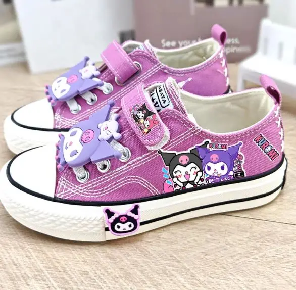 

Новые кроссовки с героями мультфильмов Диснея для девочек «Холодное сердце», студенческая повседневная обувь Kuromi, парусиновая обувь для девочек, подарок
