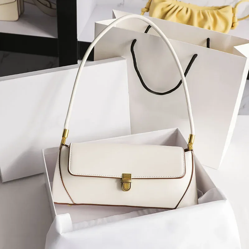 

The New 2026's Hair Underarm Leather Women's Bag Fashion Cowhide Portable Baguette Breast Bag