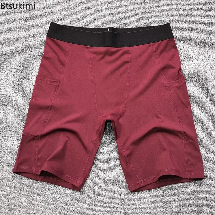 New Men Marathon Compression Shorts Running Training Fitness Leggings Bodybuilding Tights Sports Gym Comfortable Stretch Shorts