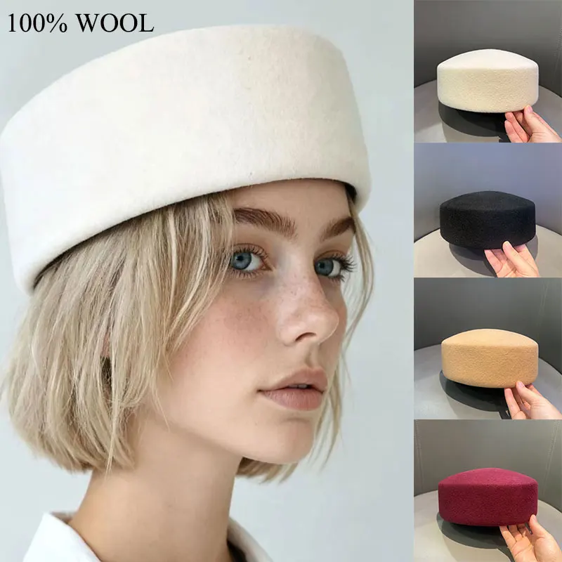 

Winter Classic 100% Wool Felt Blocked Beret Lady Bread Pumpkin Berets Ladies Painter Pillbox Hat Fashion Beret Women Harajuku