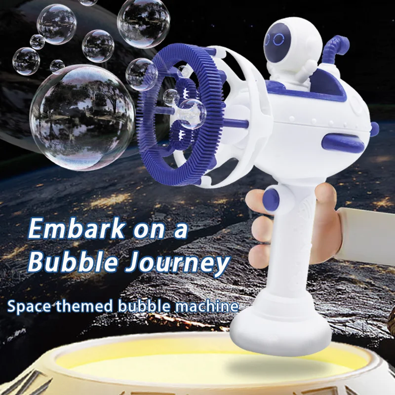 Children's fan handheld electric bubble gun bubble toy astronaut bubble machine without battery and bubble water