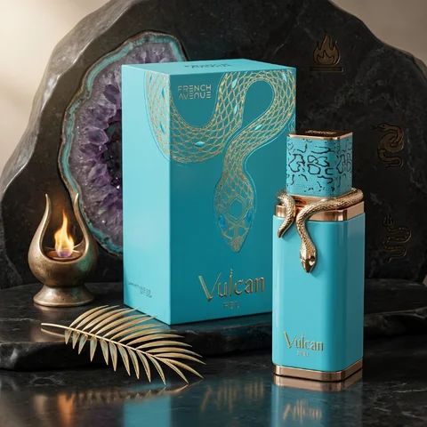 Perfume Árabe Vulcan Feu, Eau de Parfum de Lujo, Aroma Duradero de Dubái, Fragancia Unisex Oriental Amaderada Especiada