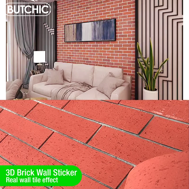 3D brick wall sticker tile 3D wall decor piastrella in pietra impermeabile mosaico in ceramica TV sfondo parete camera da letto cucina home wall decor