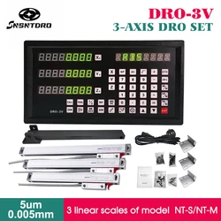 Digital readout Display DRO-3V and 3 Pieces 0-1000mm high-precision Encoder For Milling machine EDM Boring Machine Grating ruler