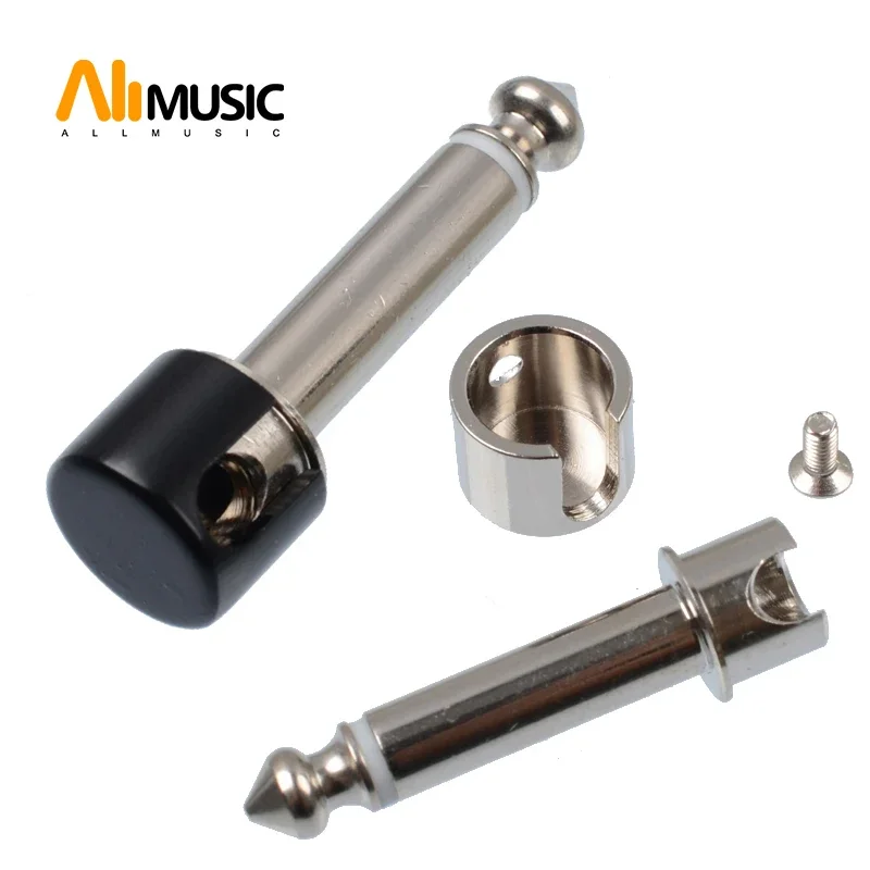 

50Pcs DIY Straight Audio Solderless 6.35 Mono Jack Solder Free Jack Guitar Effect Connector Chrome-Black