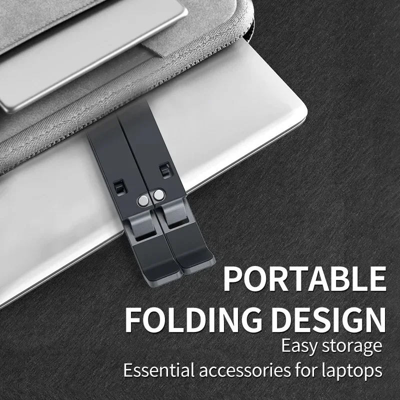 Suporte dobrável para laptop, suporte ajustável para notebook, base de liga de alumínio para macbook, laptop, pc, acessórios
