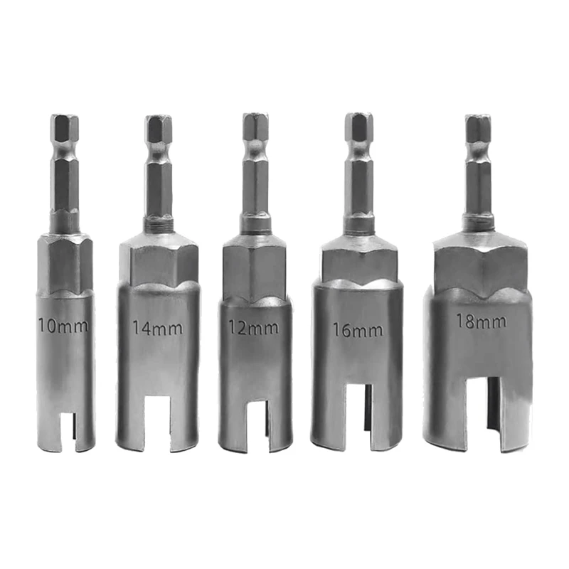 5 PCS Nut Driver Set With 1/4 Inch Hex Shank Slot Wing Nuts Drill Bit Socket Wrenches Tools Set For Panel