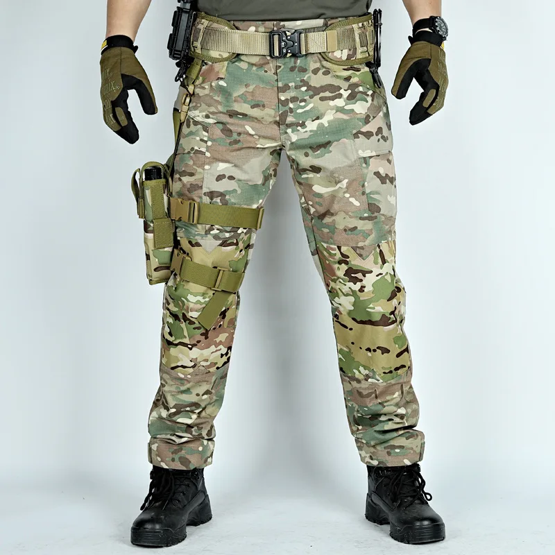 

Tactical Work Pants Mens Outdoor Waterproof Cargo Trousers Multi-pocket Wear-resistant Summer Breathable Workout Casual Pants