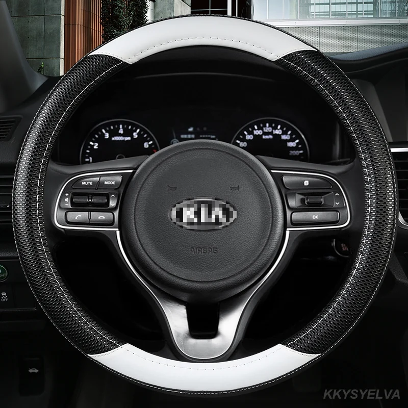 

PU Leather Car Steering Wheel Cover 38cm 15" For Kia Rio 2 3 4 X Line Kombi Sedan Auto Accessories Interior