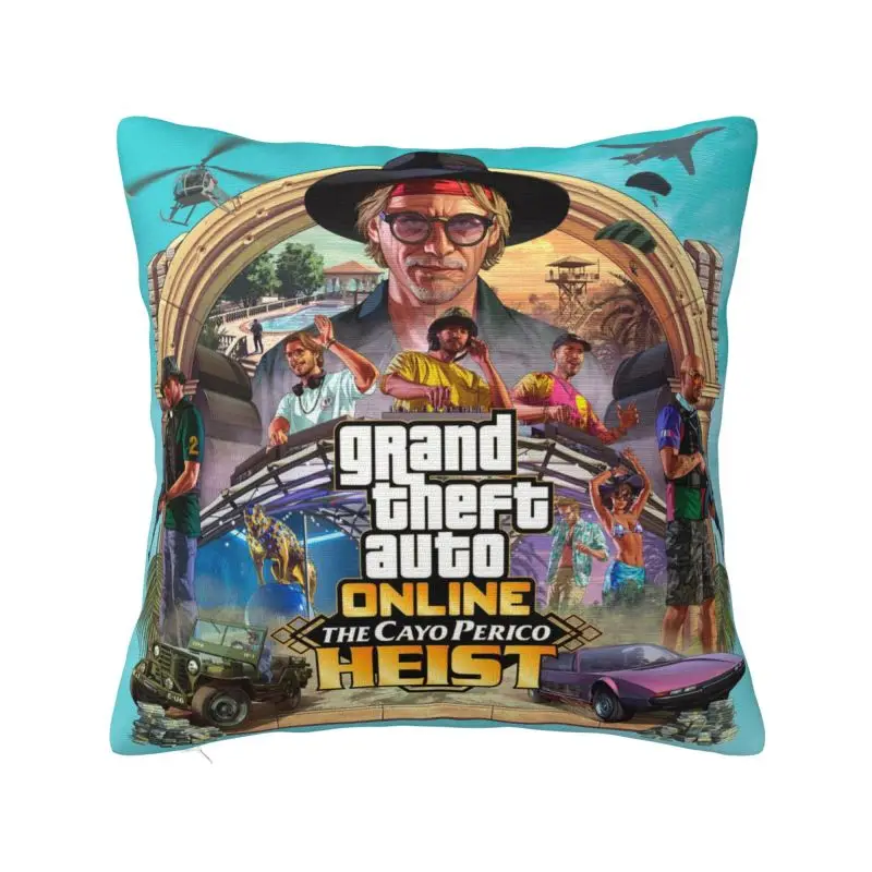 

Grand Theft Auto Throw Pillow Covers Living Room Decoration Modern Adventure Game GTA Cushion Decoration Salon Square Pillowcase