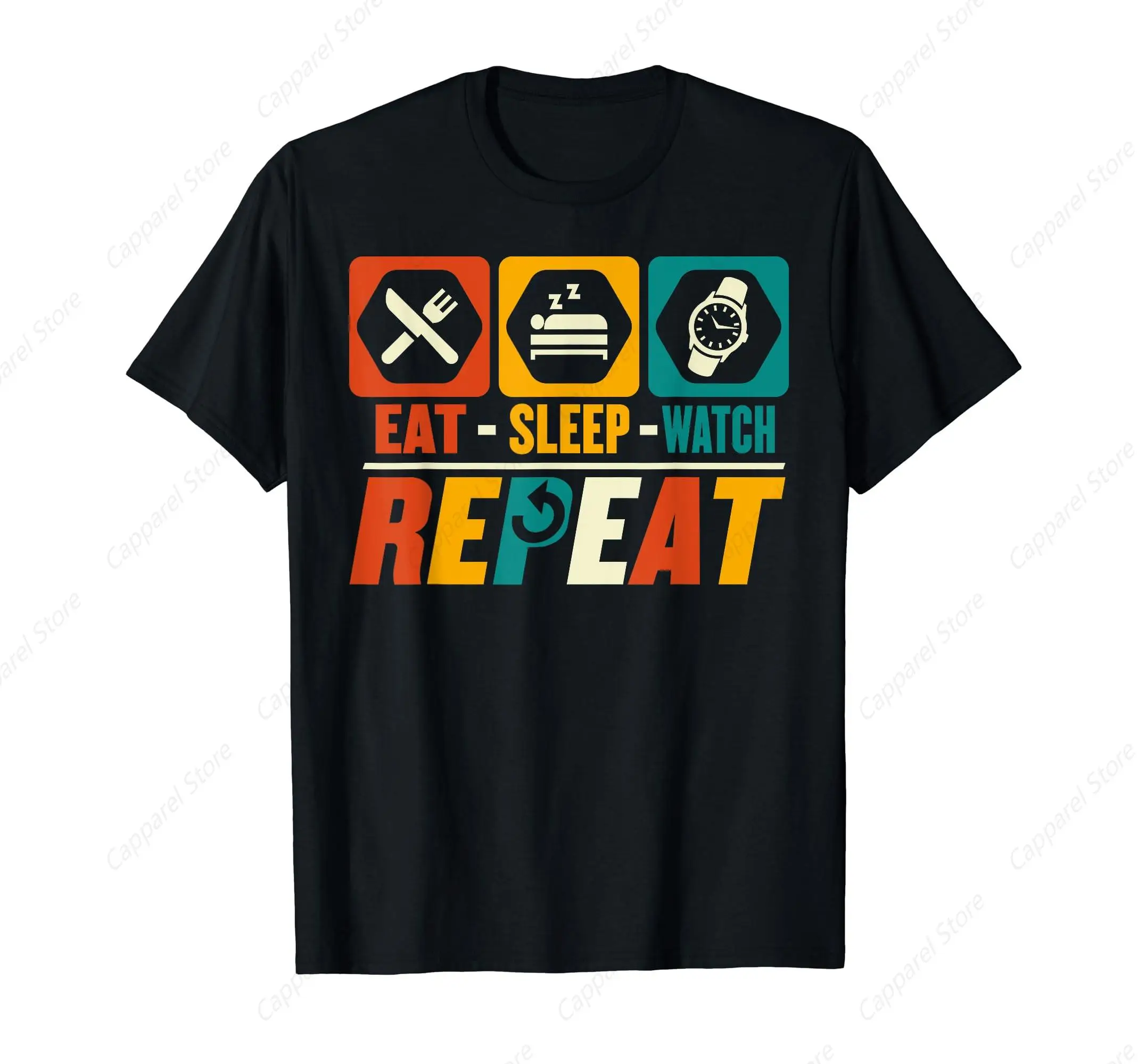 Eat Sleep Watch Repeat Watchmaker Horology Horologist T-Shirt for Men Women Cotton Top Tee