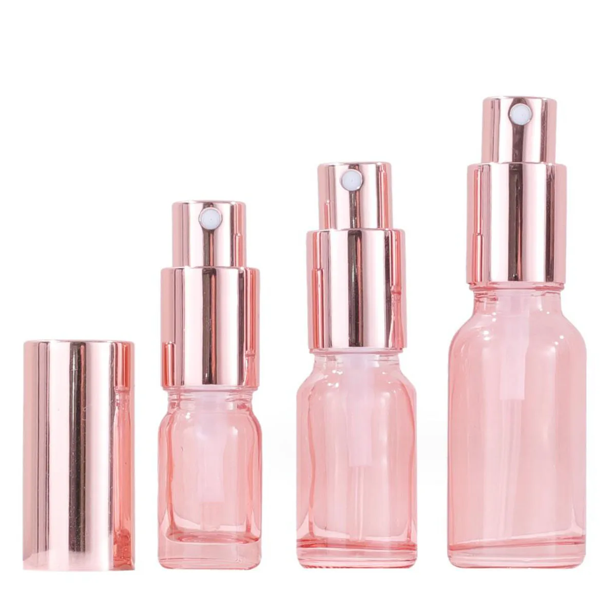 5X 10X 5ml-100ml Pink Spray bottles with Fine Mist Sprayer Atomizer Refillable Translucent Glass Bottle Perfume OilsAromatherapy