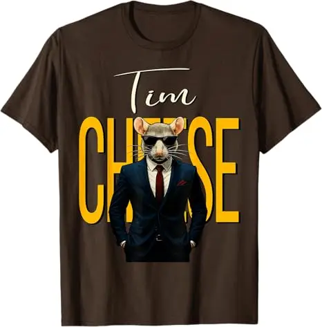 Tim Cheese - Funny Secret Agent Mouse Brainrot Gaming T-Shirt Retro Vintage Style Brain Rot Tim Cheese Y2k Graphic Saying Tee