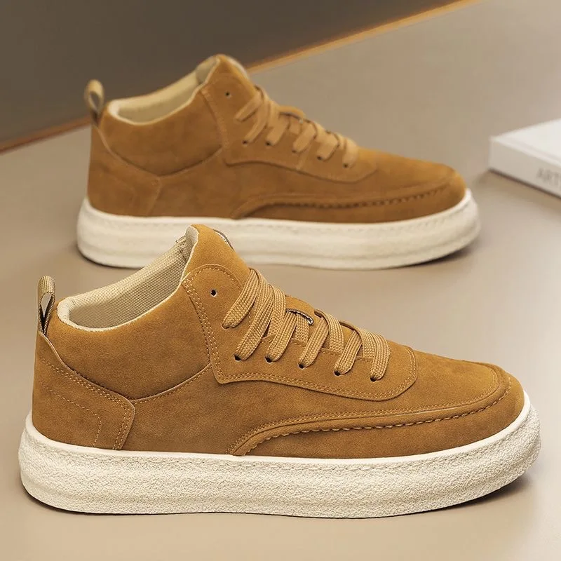 

New High-top Men Shoes Fashionable Anti-slip Thick-soled Boots Casual Work Shoes Comfortable Versatile Durable Chinese Boots Men