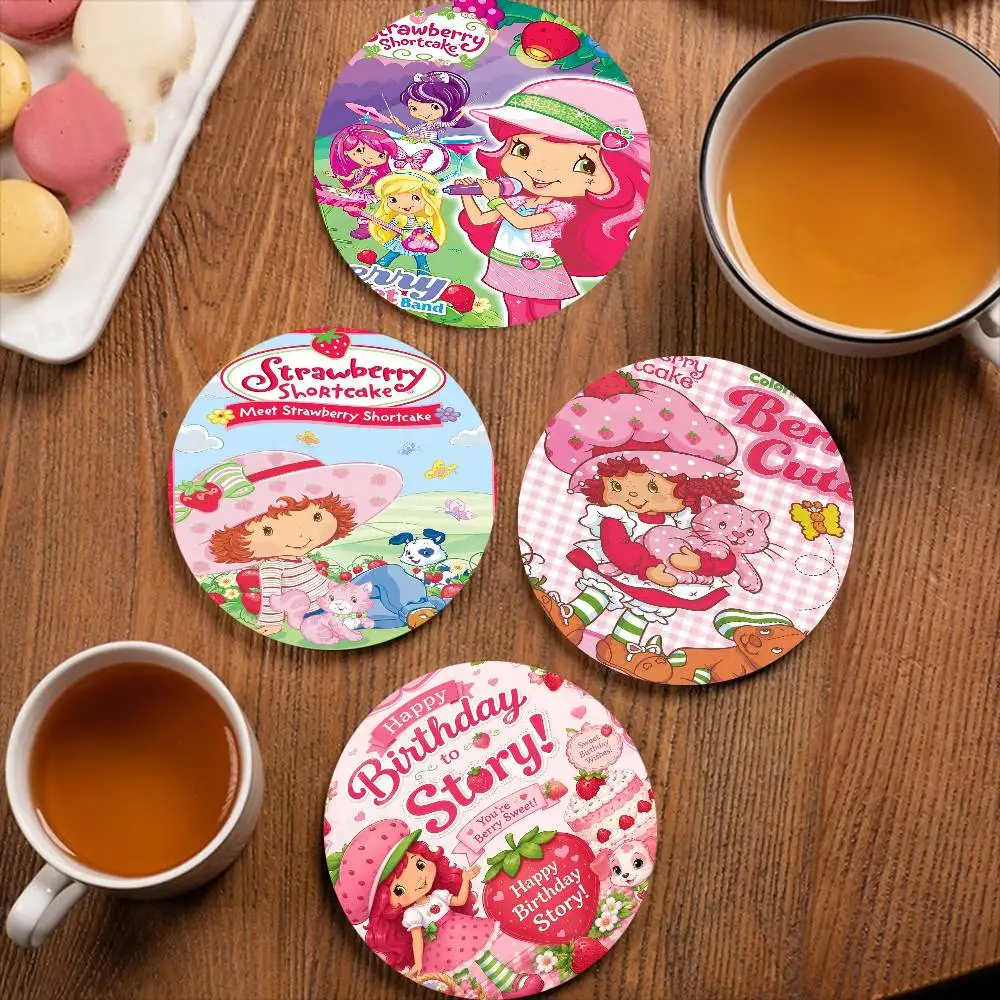 S-strawberry-shortcakeS Coaster Wooden Drink Tray Suitable for Restaurants and Coffee Shops Easy To Wash and Clean