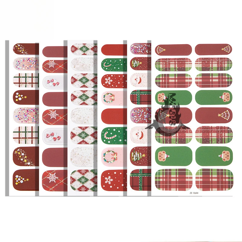MEBIS 16 Tips Christmas Stickers Nail Seal/parts Character Nail Decorations for Manicure Nail Figures Stickers Aesthetic Heisei