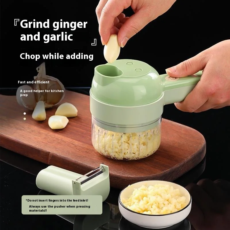 

New Gatlin Electric Handheld Vegetable Cutter Multifunctional Household Slicer with Garlic Pounding & Grinding
