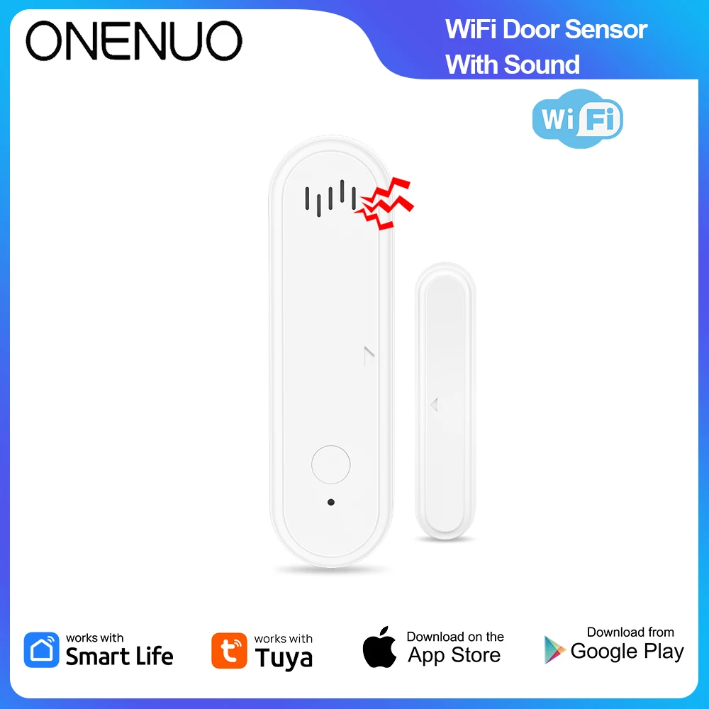 

80dB Sound WiFi Door Sensor Tuya Smart Window Sensor Smart Life Arm Disarm Door Sensor APP Alert Alarm Door Sensor