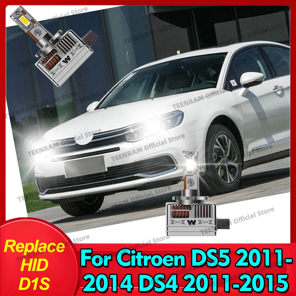 

2x 6000K Светодиодные лампы для фар D1R D1S HID, 50000 лм, улучшенные CSP-лампы, 12В, для Citroen DS5 2011-2014, DS4 2011, 2012, 2013-2015