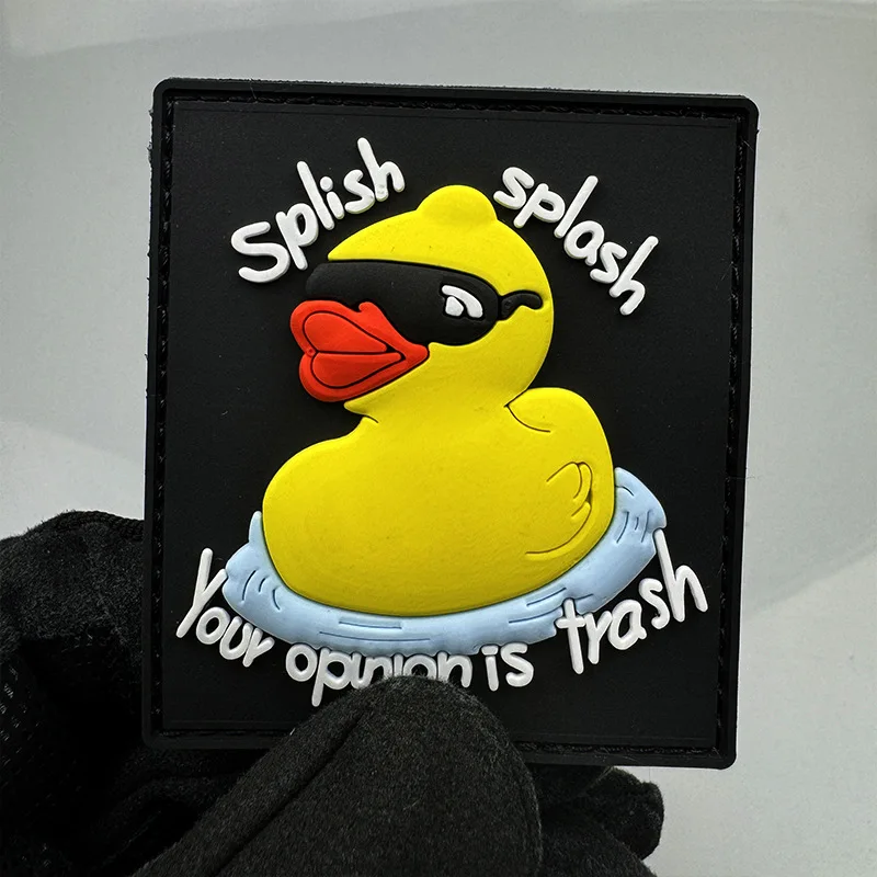 Yellow Duck I CHOOSE VIOLENCE PVC Patch Big Goose Tactical Morale Badge Frog Armband Hook&Loop Violence Peace Backpack Stickers