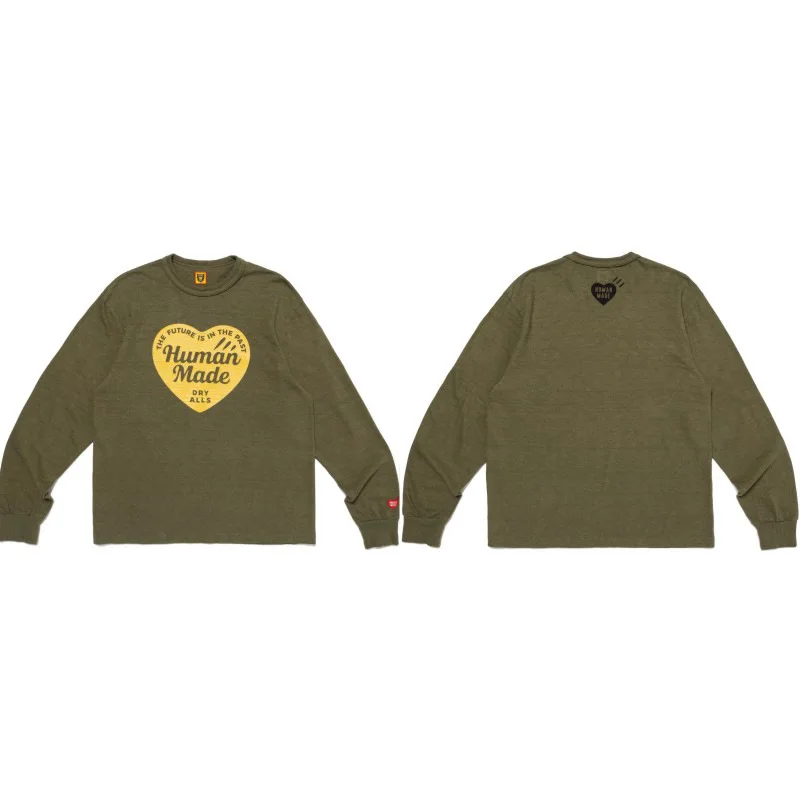 HUMAN MADE Chest Hand Painted Thin Love Printed Couple's Loose Long Sleeve Hoodie