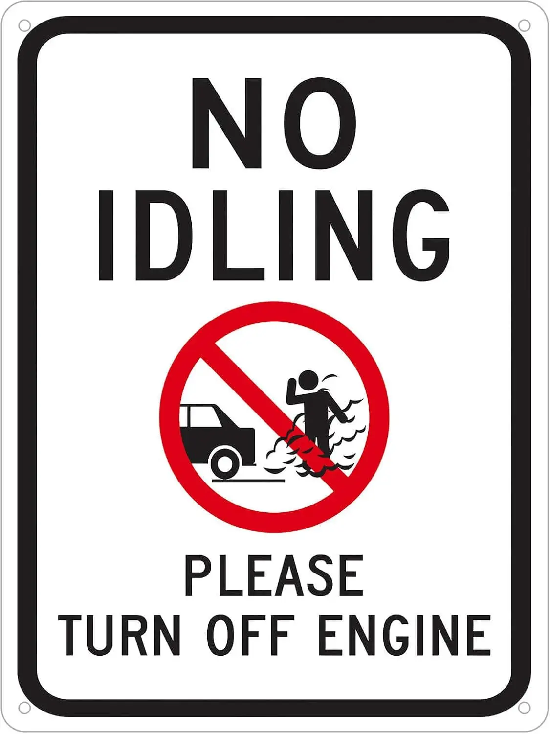 KENSILO Please Turn Off Engine with No Idling Tin Signs Metal Poster Wall Decor Warning Sign 16 x 12