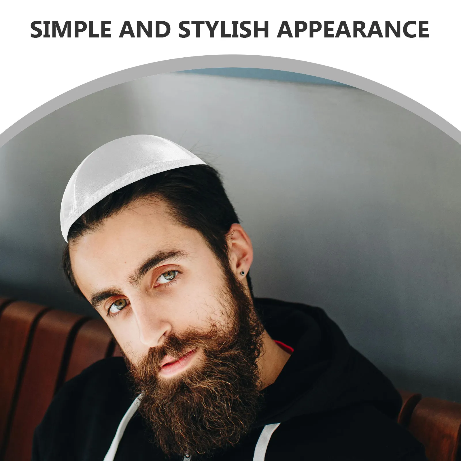 Jewish Skullcap for Men White Polyester Kippot Cap Lightweight Comfortable Yarmulke Hat for Prayer Festivals Cultural Events