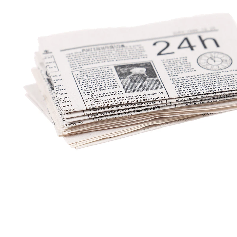 New Hot！A Bundle Of Dollhouse Miniature Newspaper Mini Magazines Books Model Dollhouse Newspaper Accessories