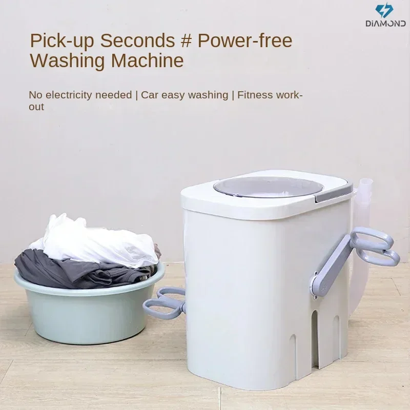 Small Washing Machine for Socks - No electricity needed. Mini washing. Manual. Hand-cranked. For student dormitory household use