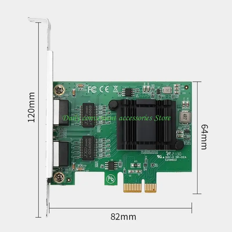 97QB Dual Gigabit Port PCIe 1000M Server Card Card لـ 82671 PCIe 1x RJ45 #6