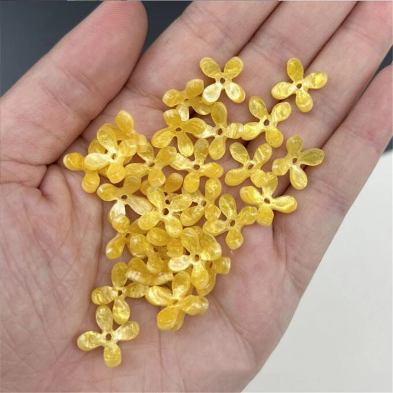 new creative Imitate shell 14mm torus petal beads acetic acid connector for diy earrings hairpin jewelry making accessories