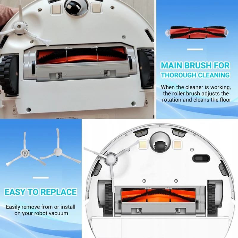 Replacement Parts For Xiaomi Mijia 1C Sweeping Mopping Robot Vacuum Cleaner Main Brushes Filters Side Brush