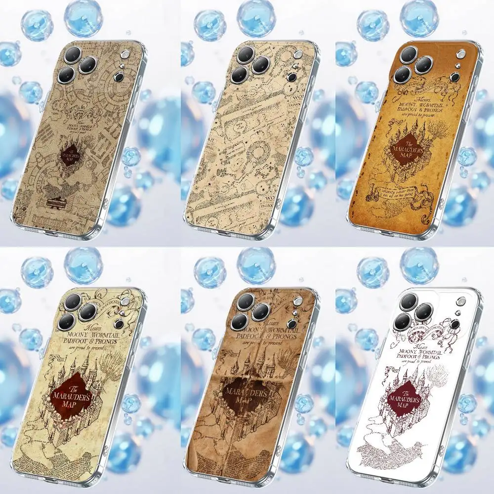 

The Marauders Map Phone Case For iPhone 17,16,15,14,13,12,11,Plus,Pro,Max,Plus,E,Air,Mini Transparent Cover
