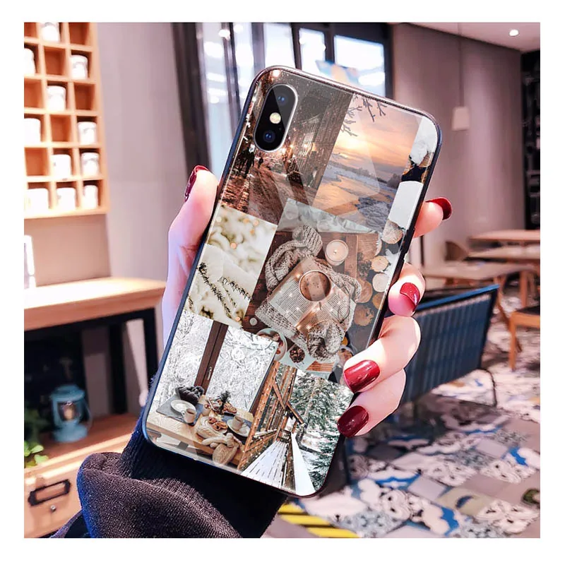 Santa árvore de natal caso de telefone vidro para iphone 17 pro max ar 17 16 15 14 13 pro max 15 16 pro 15plus caso