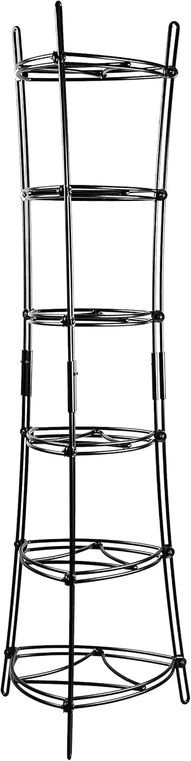 

6-Tier Cast Iron Cookware Storage Tower, Steel Construction, Matte Black for Kitchen Pantry Organizing
