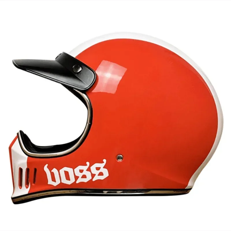 Vintage Full Face Motorcycle Helmet Chopper Retro Casco Moto Design Classic Style for Motorbike Riding