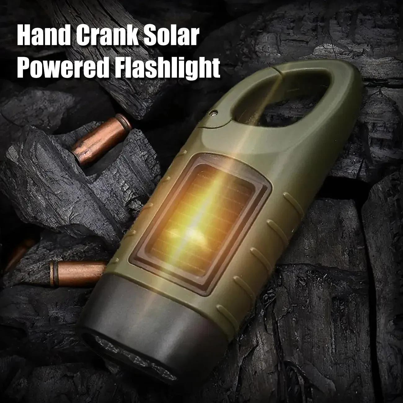 Outdoor LED Hand Pressing Dynamo Solar Crank Power Flashlight Torch Light Hand Press Crank Camping Lamp Light for Outdoor Home