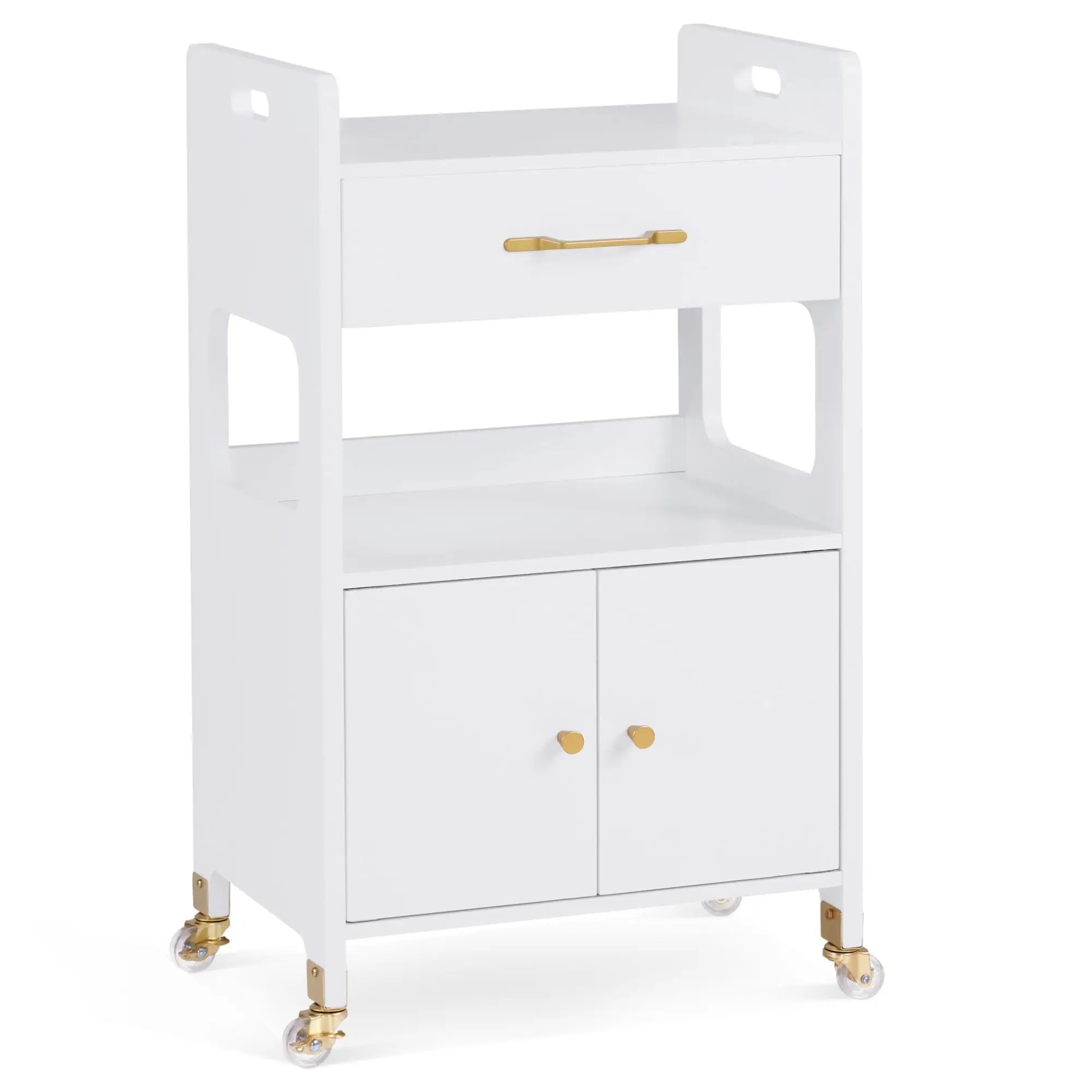 Salon Trolley Cart with Magnetic Cabinet, Locking Wheels 2494