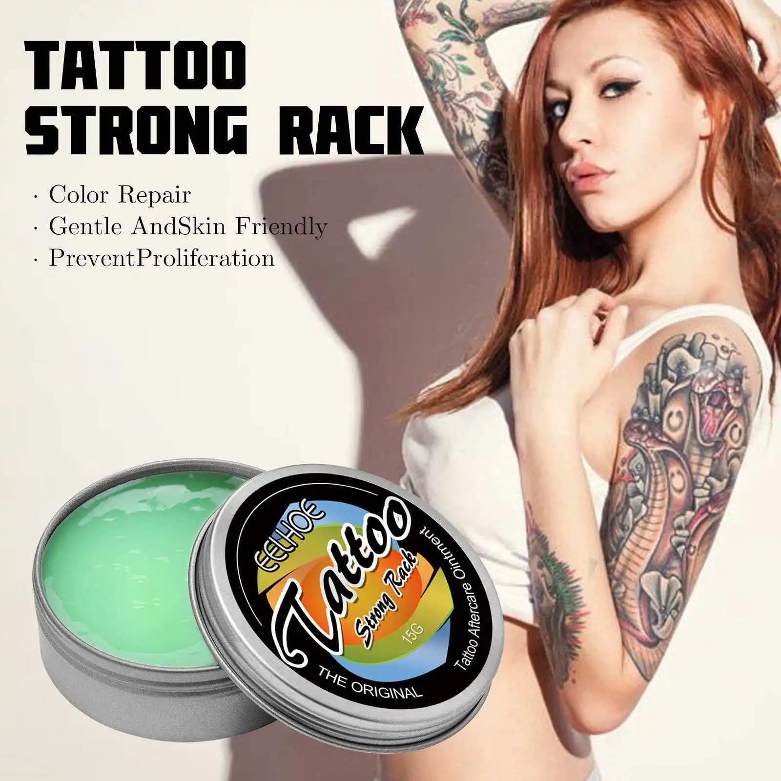 Tattoo Scar Repair Cream Gentle Protection Refreshing Safe Reliable Relieve Itching Restore Soothing Compact Effective Portable