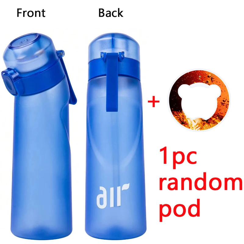1 st Lucht Waterfles Met 1 st Willekeurige Smaak Pod Sport Mode Stro Plastic Beker Lekvrij voor Outdoor Sport Fitness