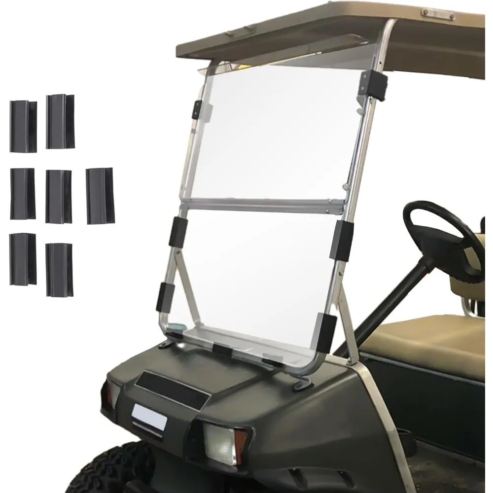 

Windshield Compatible with 1982-2000.5 Club Car DS Clear Fold Down Impact Resistant Golf Cart