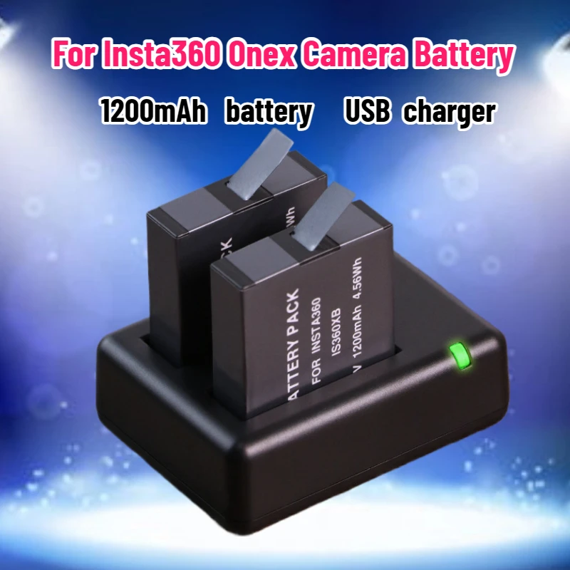 

1200mAh Battery for Insta360 Onex Camera Battery USB Charger Onex Panoramic Sports Camera Battery Accessories