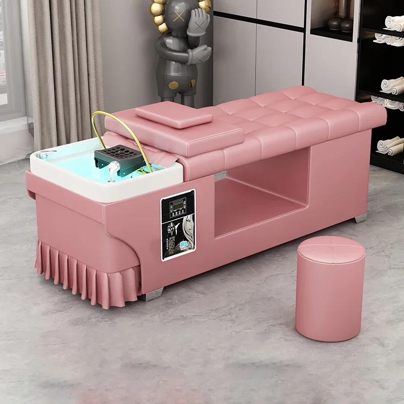 Hairdressing Shampoo Basin Professional Commercial Pink Salon Recliner Japanese Luxury Treatment Water Cama Shampoo Spa Bed